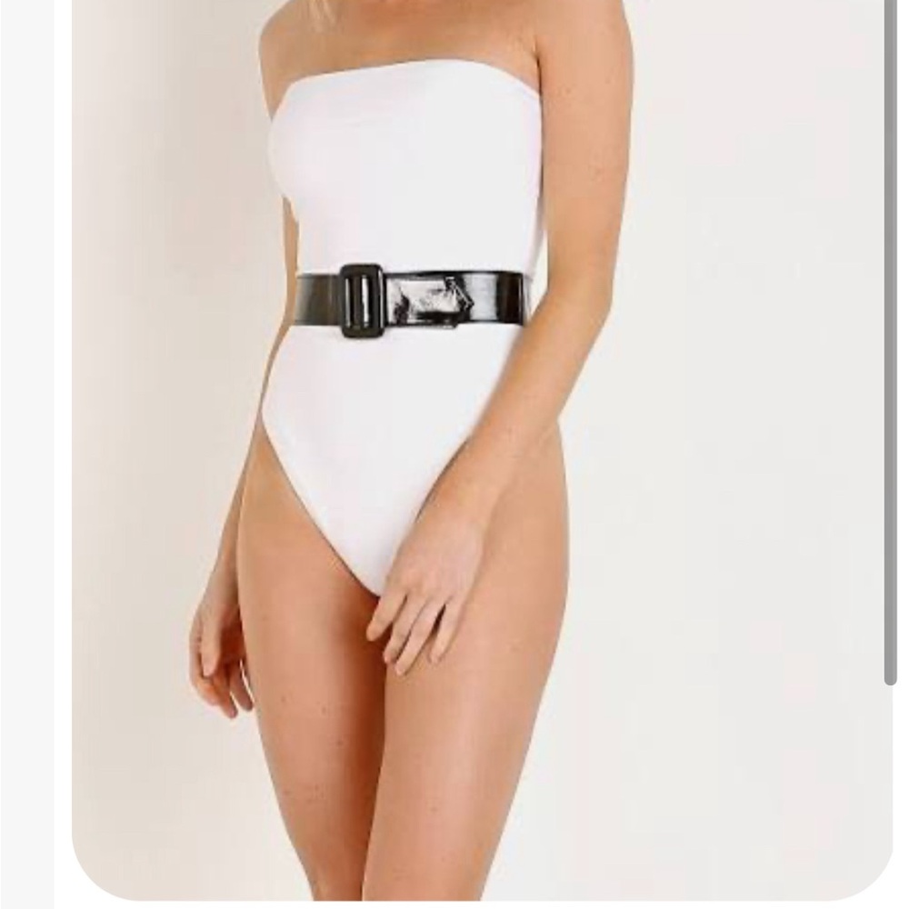 GIGI C Patrick  Blue one piece Swimwear removable belt